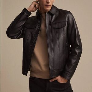 Mango Genuine Leather Jacket New